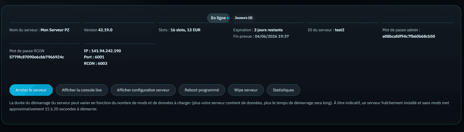 Etape 2 : connexion au serveur depuis le client Project Zomboid